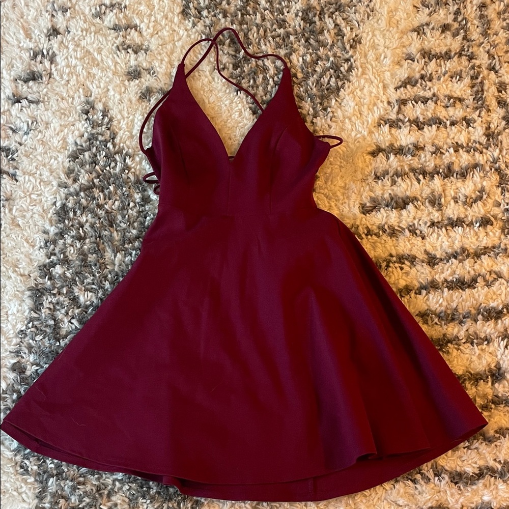 Lulus fit and flare open back dress